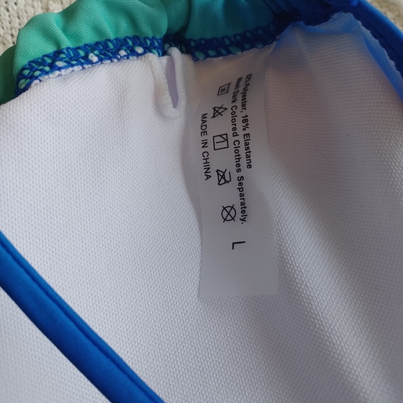 Shein Blue Halter Swimsuit & Beach Skirt - Picture 3 of 5